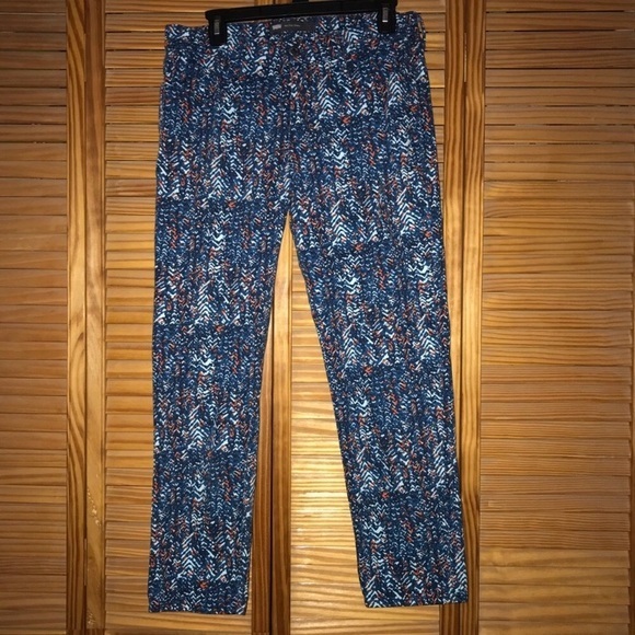 Levi’s Mid Rise‎ Skinny Jeans Blue and Orange Pattern Size 10 - Picture 2 of 8